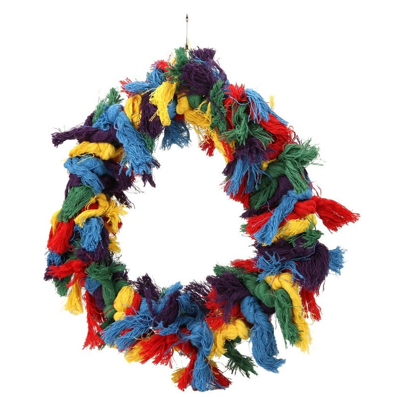 Litewoo Bird Parakeet Colorful Swing Toys,Cotton Rope Chew Hanging Bird Preening Garland Swing for Budgie Parakeet Cockatiel Macaw African Grey - Image 1